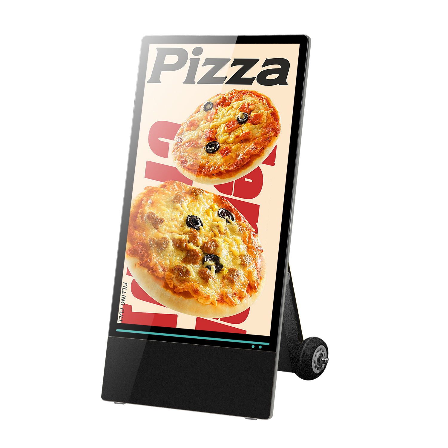 Outdoor Movable Battery Powered LCD Advertising Display Digital Signage