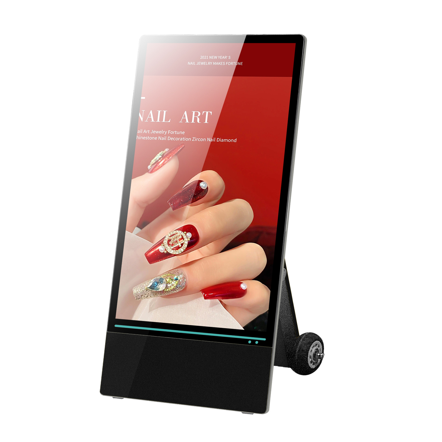 Outdoor Movable Battery Powered LCD Advertising Display Digital Signage