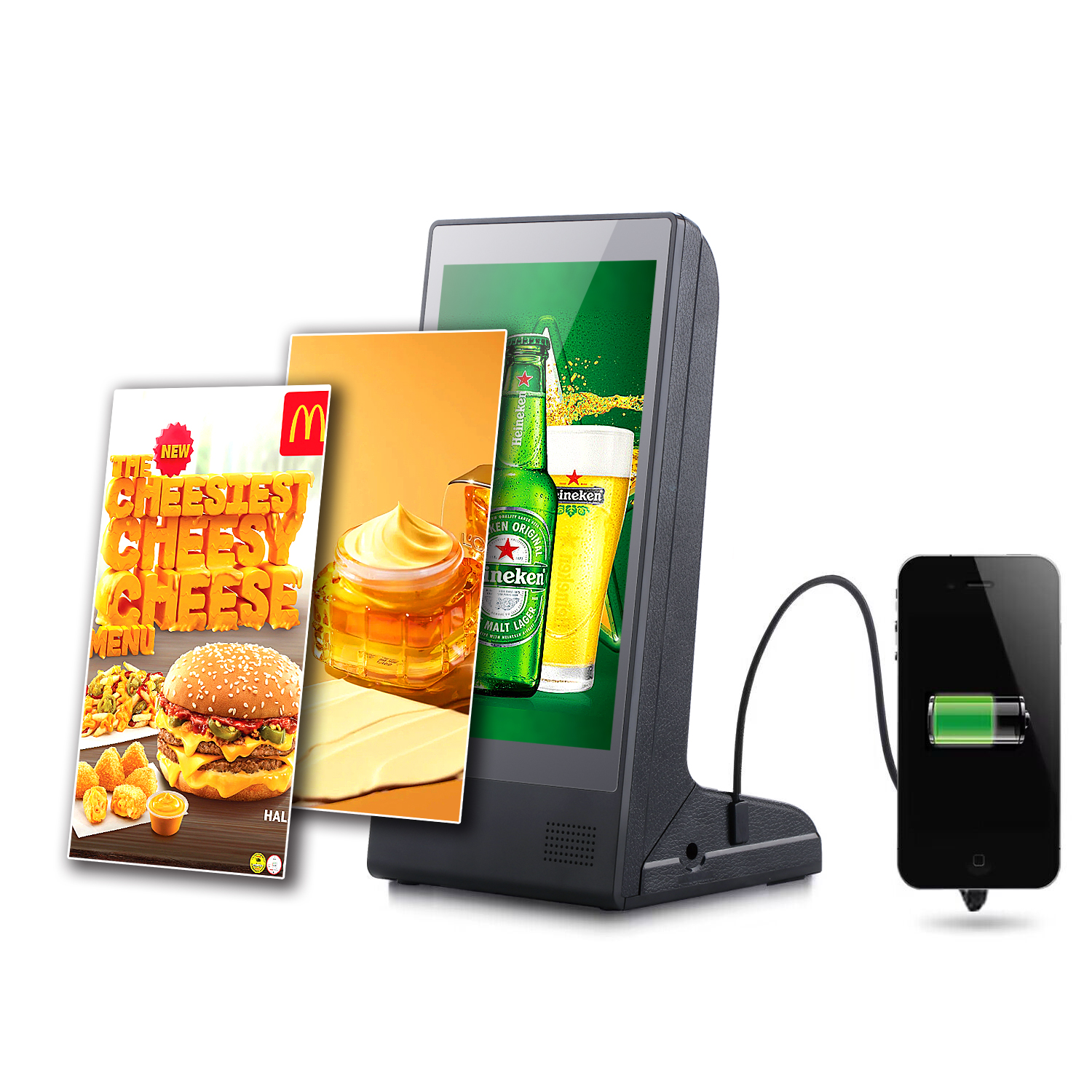 8 Inch Table Advertising Display Player - Budget Digital Signage with Battery & 