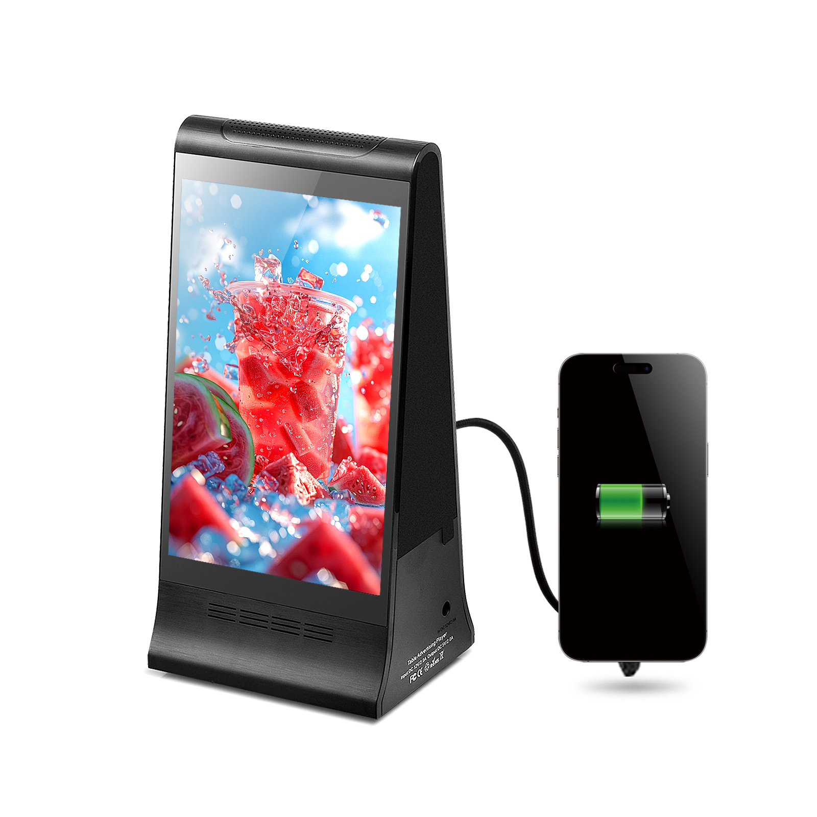 Restaurant Order Screen & Digital Advertising Charger - Table Top LCD Display Ki