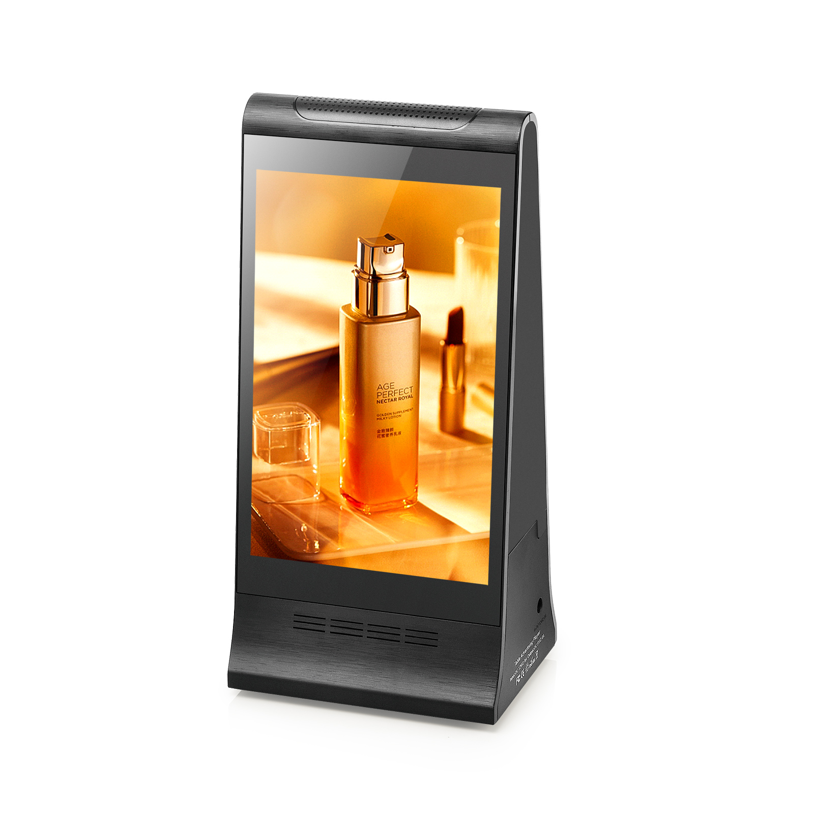 Desktop Digital Advertising Display Player Double 8 Inch Battery Powered Touch S