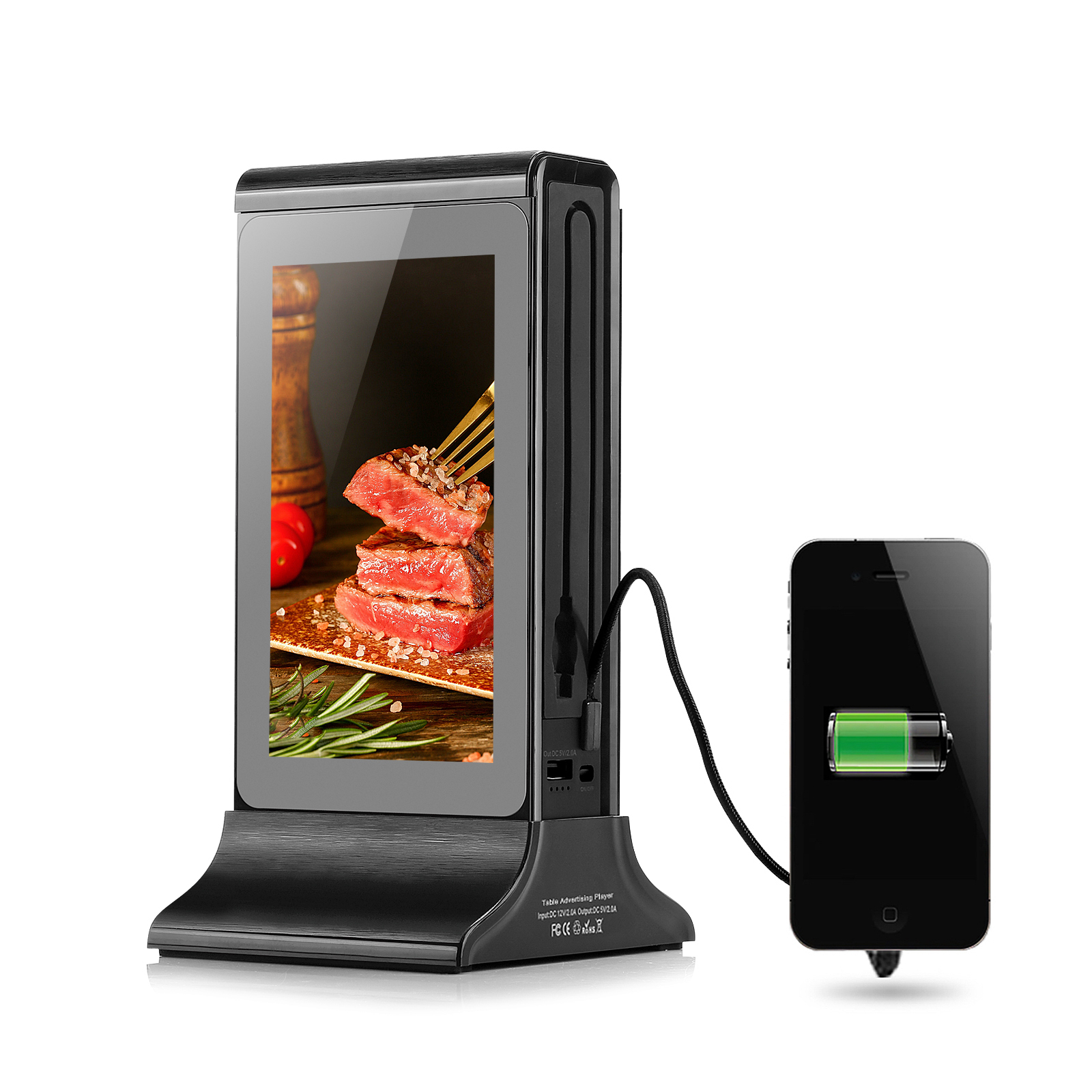 Hot Sale FYD-835S Restaurant Advertising Charging Menu Power Bank Station